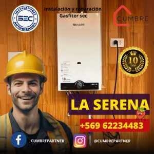 En CumbrePartner en La Serena ,ofrecemos servicios de gasfitería y gasfíter a domicilio, Contacto +569 62234483 con gasfiteros certificados y autorizados para la instalación y reparación de calefonts y otros sistemas de gas.